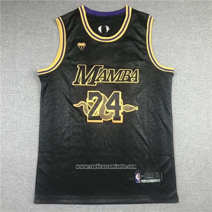 Camiseta Los Angeles Lakers Kobe Bryant #24 8 Black Mamba Negro